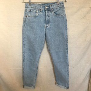 Levi's 501 Stretch Skinny Cropped High Rise Button Fly